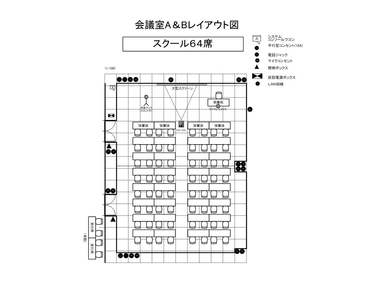 会議室Ａ＆Ｂ レイアウト例(3)